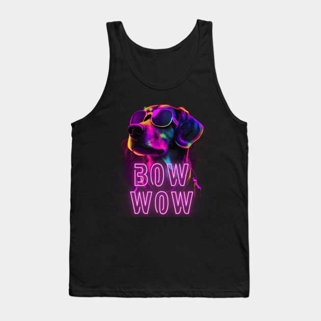 Beagle Wave Cool Pooch Retro 80's Bow Wow Tank Top by TruckerJunk